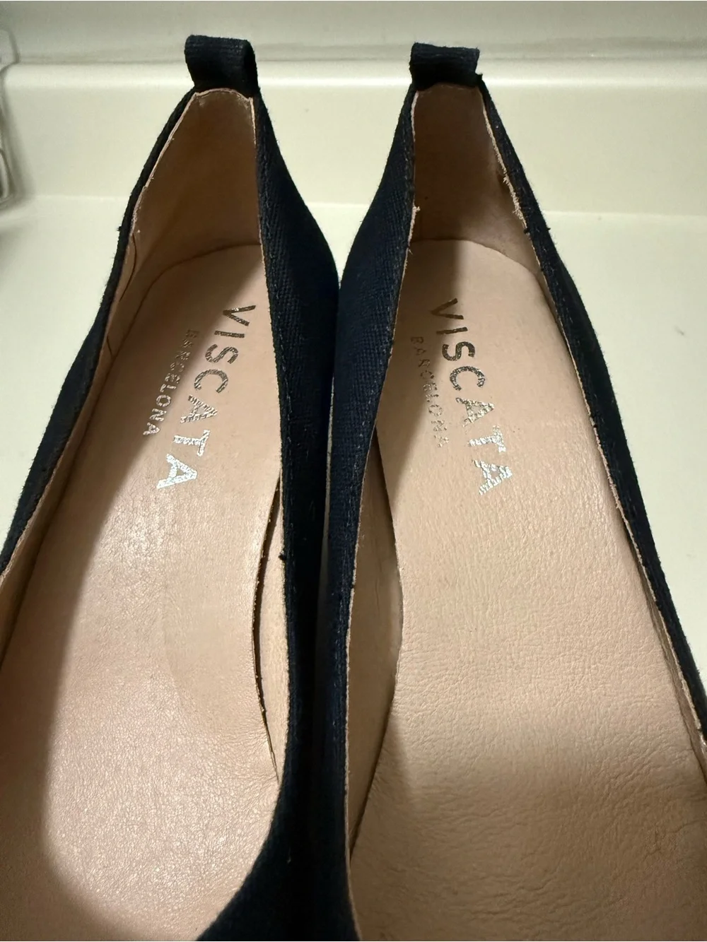 Viscata Black Espadrille Wedge Pumps for Women